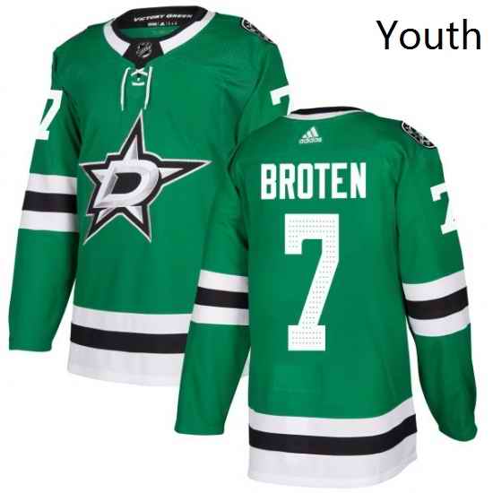 Youth Adidas Dallas Stars 7 Neal Broten Authentic Green Home NHL Jersey